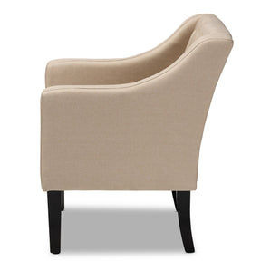 Baxton Studio Brittany Modern and Contemporary Beige Fabric Upholstered Club Chair