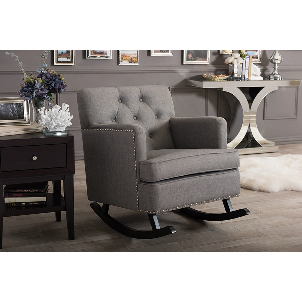 Baxton Studio Bethany Modern and Contemporary Grey Fabric Upholstered