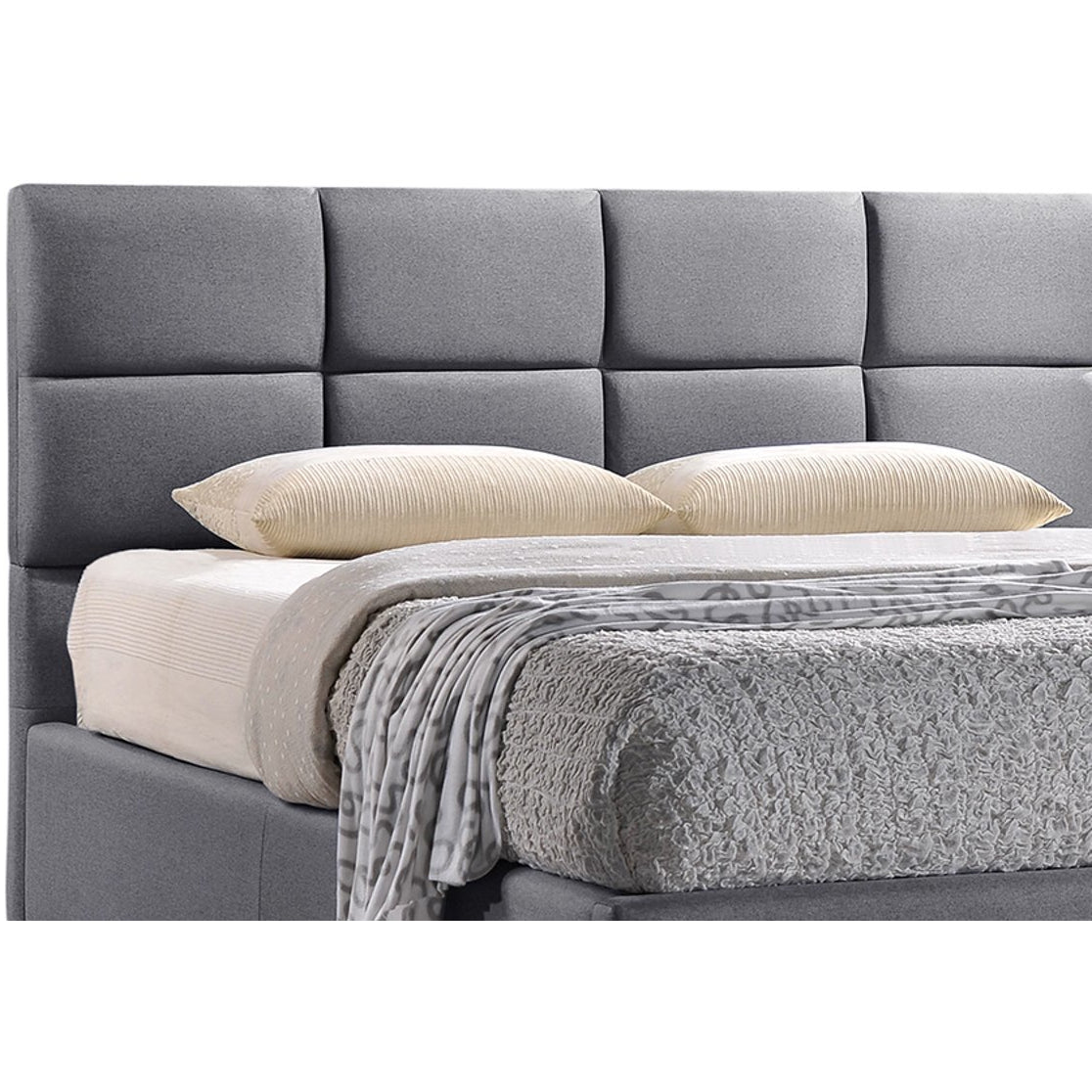 Baxton Studio Sophie Modern and Contemporary Grey Fabric Upholstered King Size Platform Bed Baxton Studio-King Bed-Minimal And Modern - 3