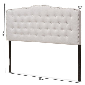 Baxton Studio Lucy Modern and Contemporary Greyish Beige Fabric Queen Size Headboard Baxton Studio-Queen Headboard-Minimal And Modern - 7