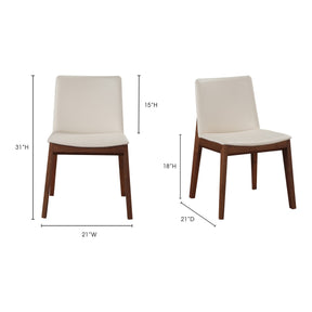 Moe's Home Collection Deco Dining Chair White Pvc-Set of Two - BC-1016-05