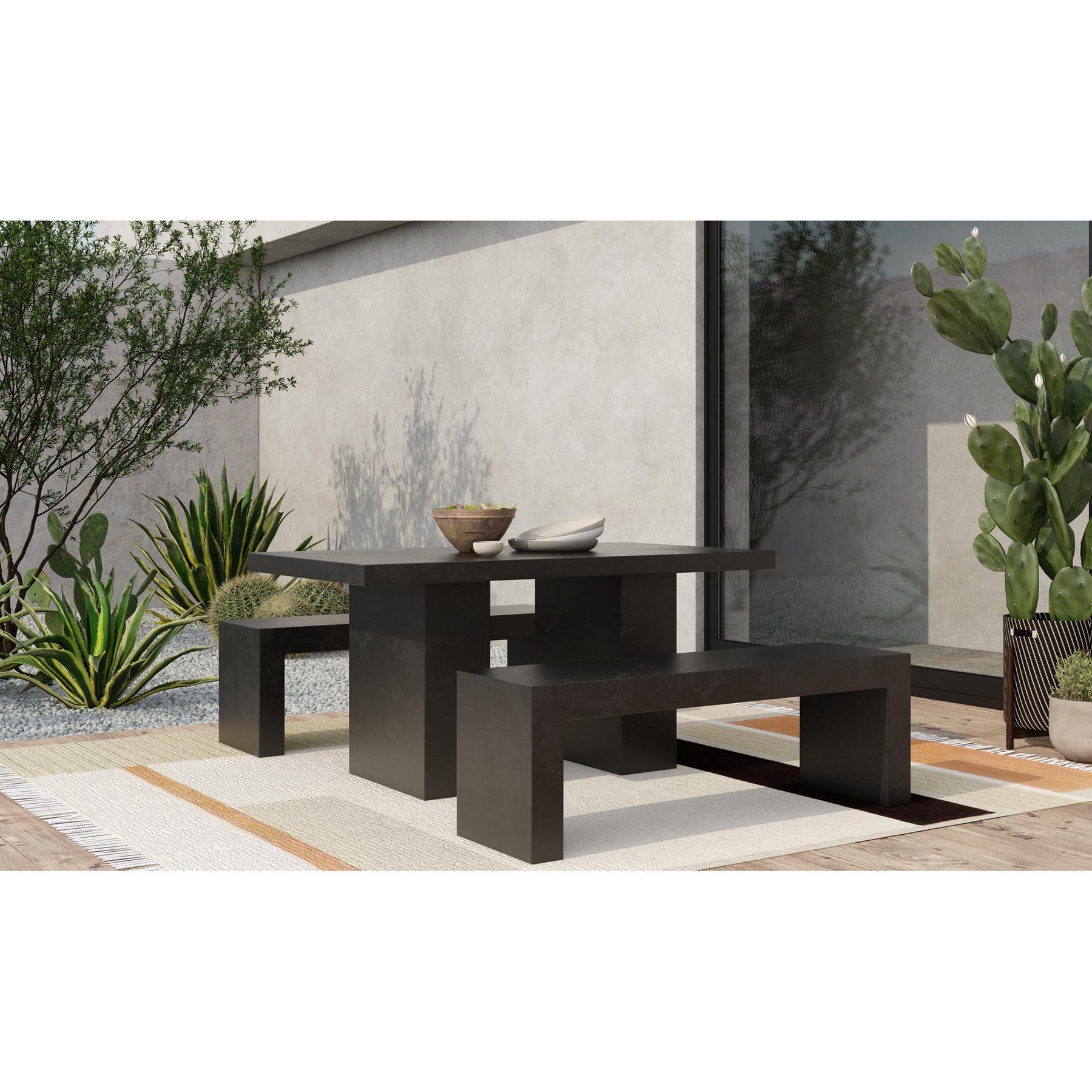 Moe's Home Collection Aurelius 2 Outdoor Dining Table Black - BQ-1021-02