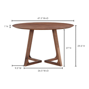 Moe's Home Collection Godenza Dining Table Round Walnut - CB-1003-03