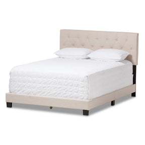 Baxton Studio Cassandra Modern and Contemporary Light Beige Fabric Upholstered King Size Bed Baxton Studio-King Bed-Minimal And Modern - 2