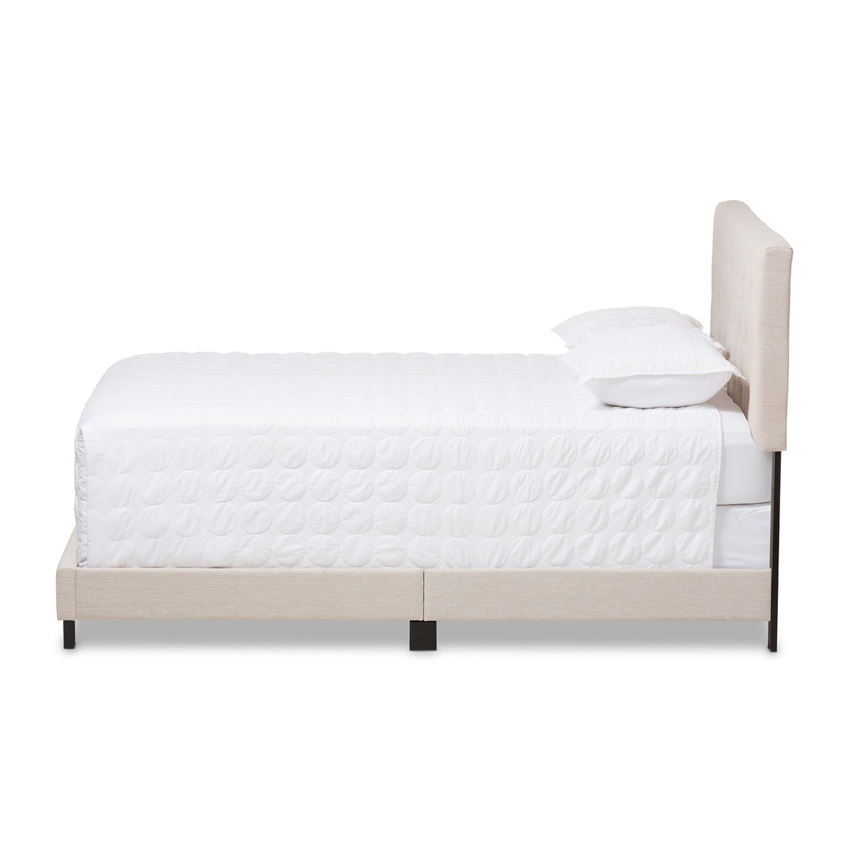 Baxton Studio Cassandra Modern and Contemporary Light Beige Fabric Upholstered King Size Bed Baxton Studio-King Bed-Minimal And Modern - 3