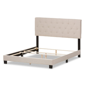 Baxton Studio Cassandra Modern and Contemporary Light Beige Fabric Upholstered King Size Bed Baxton Studio-King Bed-Minimal And Modern - 4