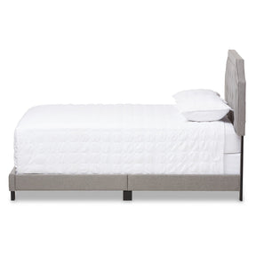 Baxton Studio Willis Modern and Contemporary Light Grey Fabric Upholstered Queen Size Bed Baxton Studio-Queen Bed-Minimal And Modern - 3