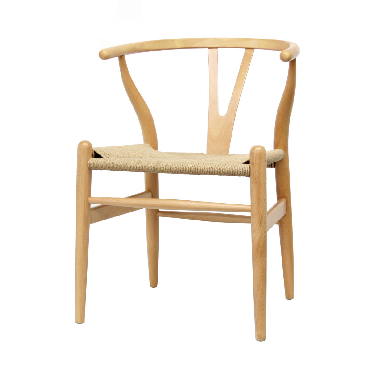 Baxton Studio Mid Century Modern Wishbone Chair Natural Wood Y Chair