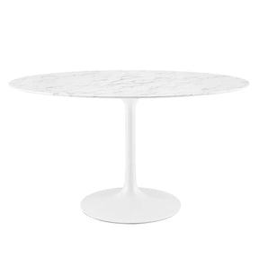 Modway Furniture Modern Lippa 54" Oval Artificial Marble Dining Table - EEI-1134