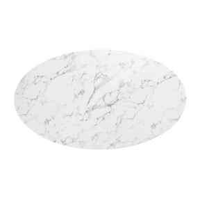 Modway Furniture Modern Lippa 54" Oval Artificial Marble Dining Table - EEI-1134