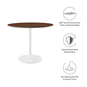 Modway Furniture Modern Lippa 36" Round Walnut Dining Table - EEI-1136