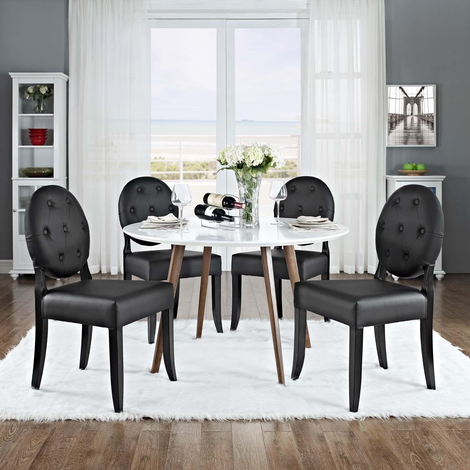 Modway Furniture Modern Button Dining Side Chair Set of 4 - EEI-1280