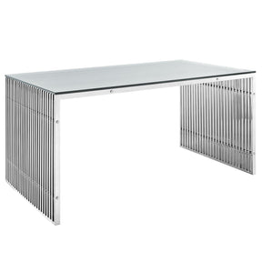 Modway Furniture Modern Gridiron Stainless Steel Rectangle Dining Table - EEI-1433