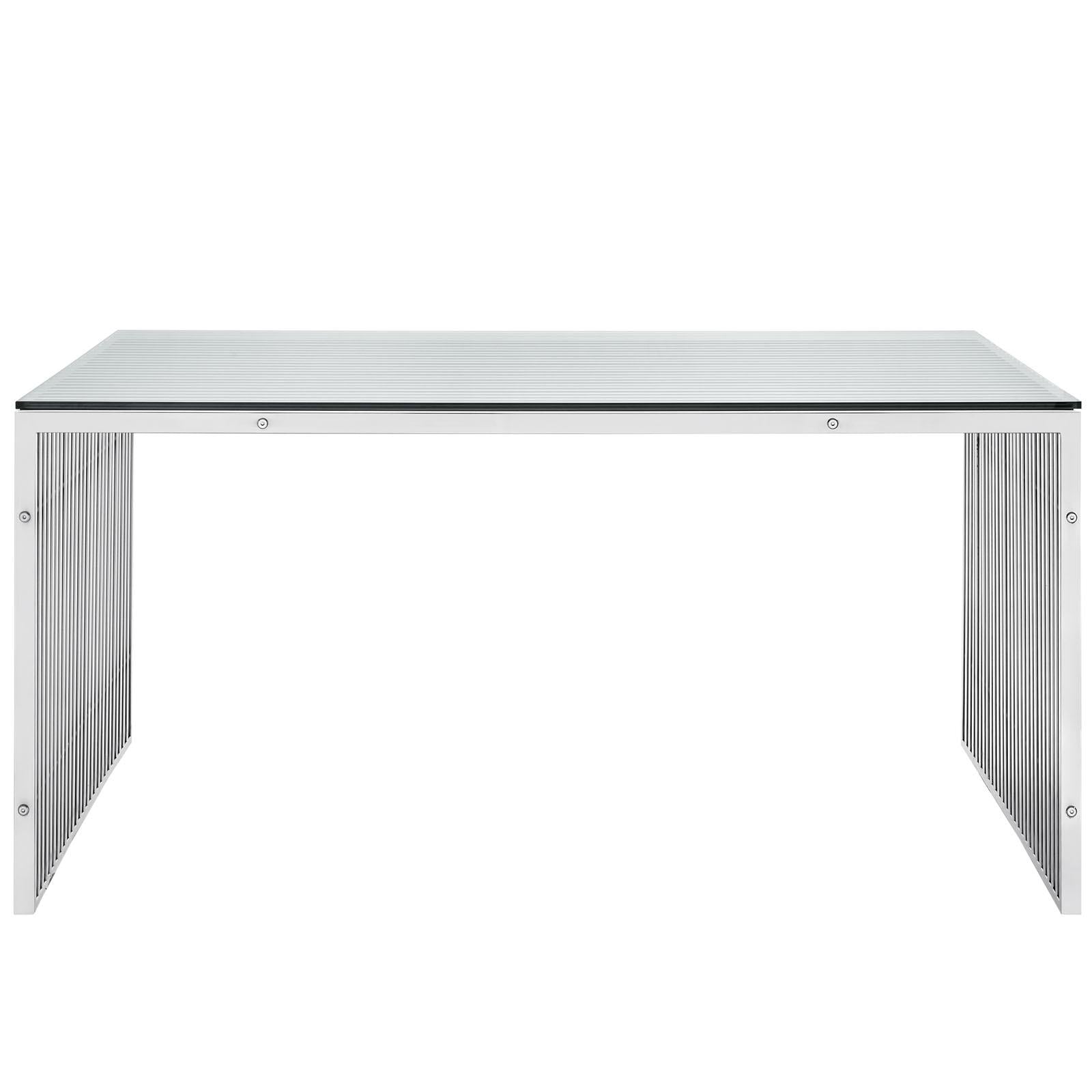 Modway Furniture Modern Gridiron Stainless Steel Rectangle Dining Table - EEI-1433