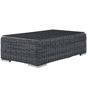 Modway Furniture Modern Summon Outdoor Patio Glass Top Coffee Table - EEI-1866