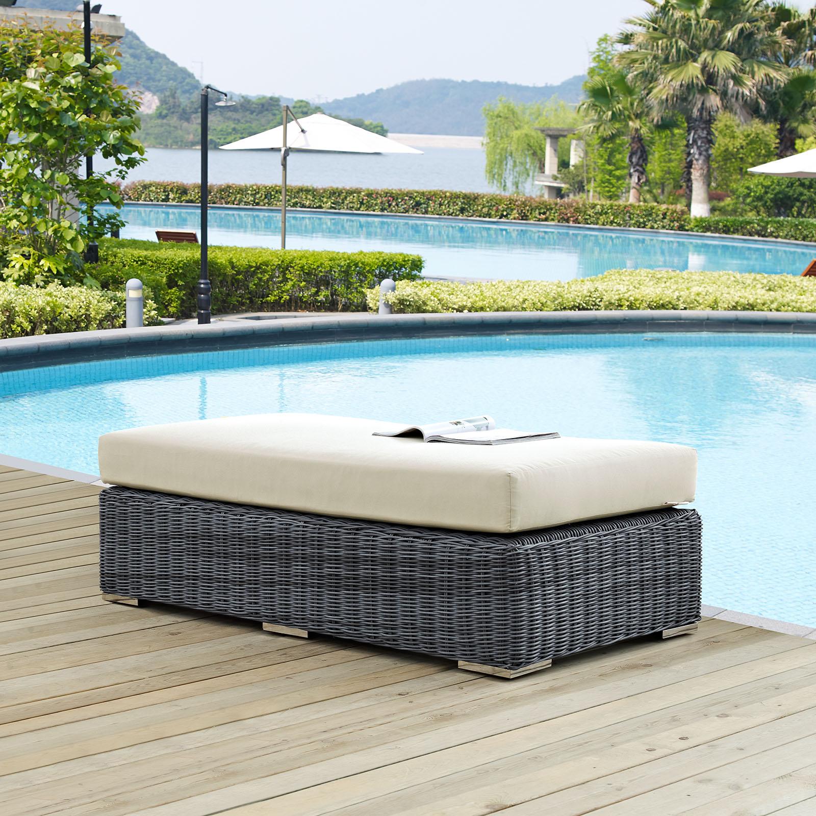 Modway Furniture Modern Summon Outdoor Patio Sunbrella® Rectangle Ottoman - EEI-1877