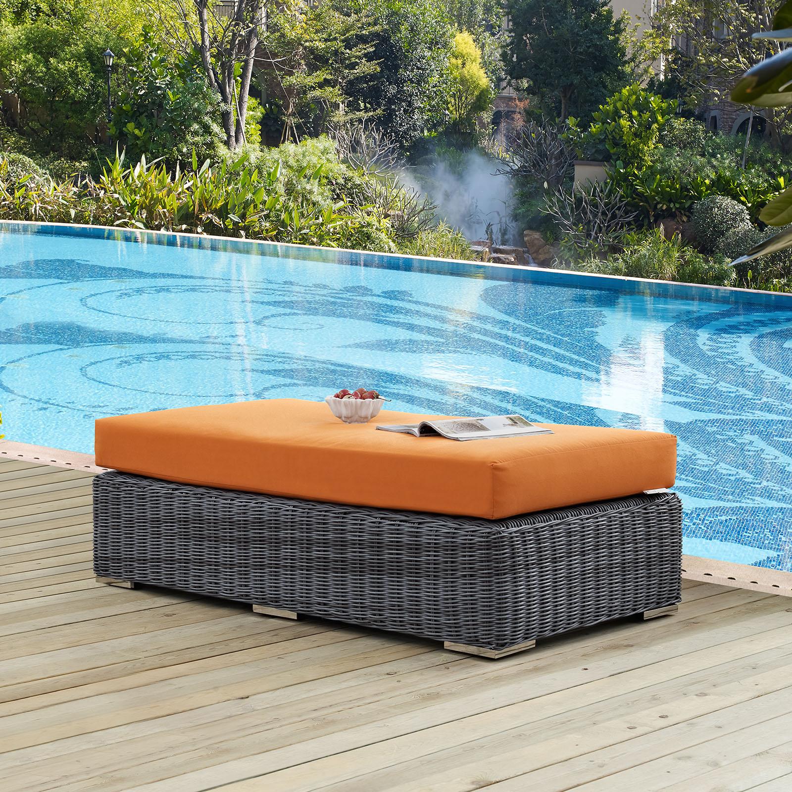 Modway Furniture Modern Summon Outdoor Patio Sunbrella® Rectangle Ottoman - EEI-1877