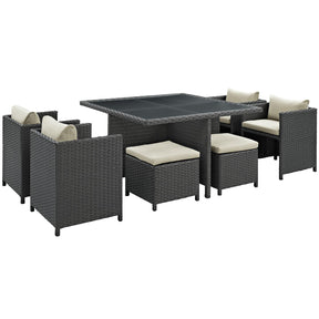 Modway Furniture Modern Sojourn 9 Piece Outdoor Patio Sunbrella® Dining Set - EEI-1946