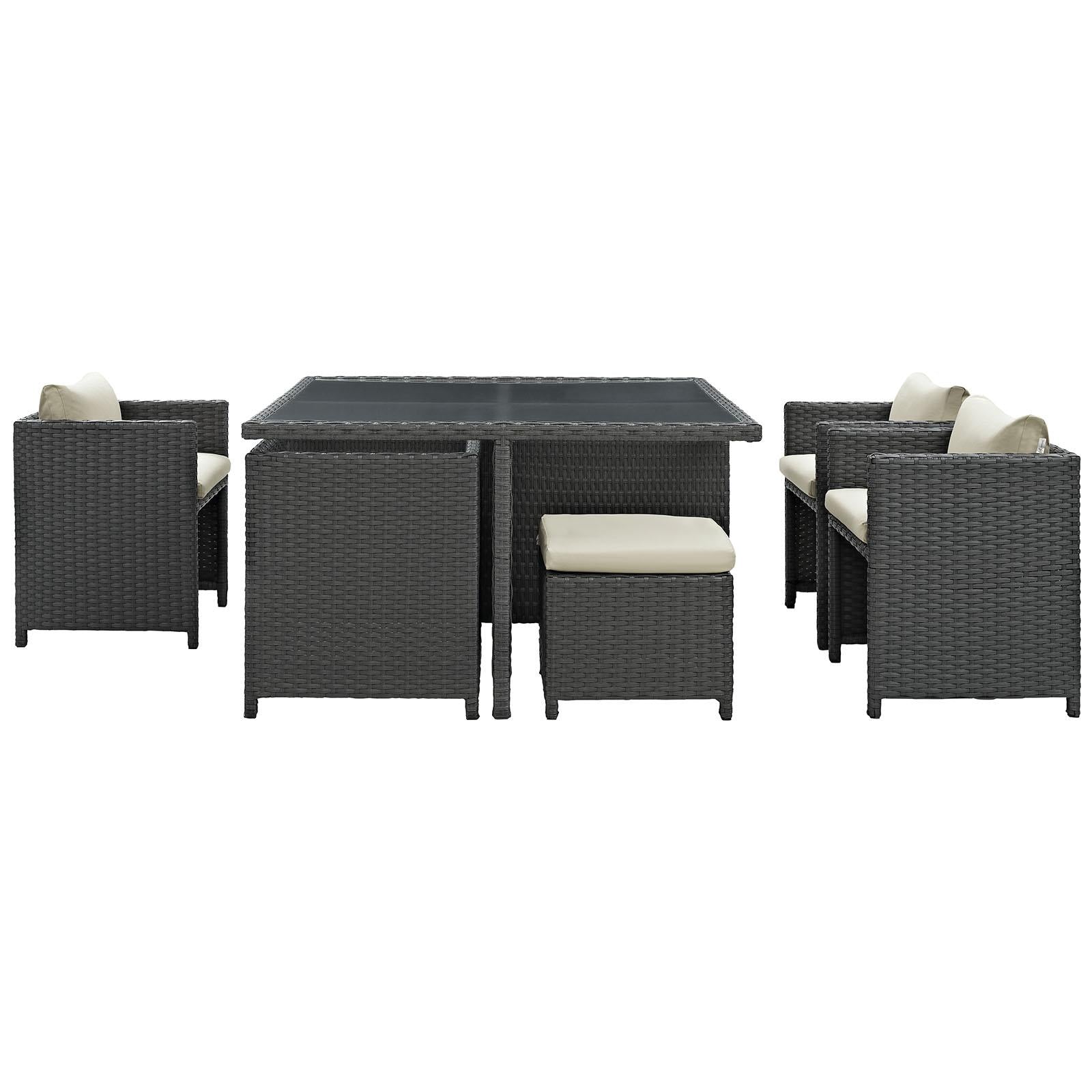 Modway Furniture Modern Sojourn 9 Piece Outdoor Patio Sunbrella® Dining Set - EEI-1946