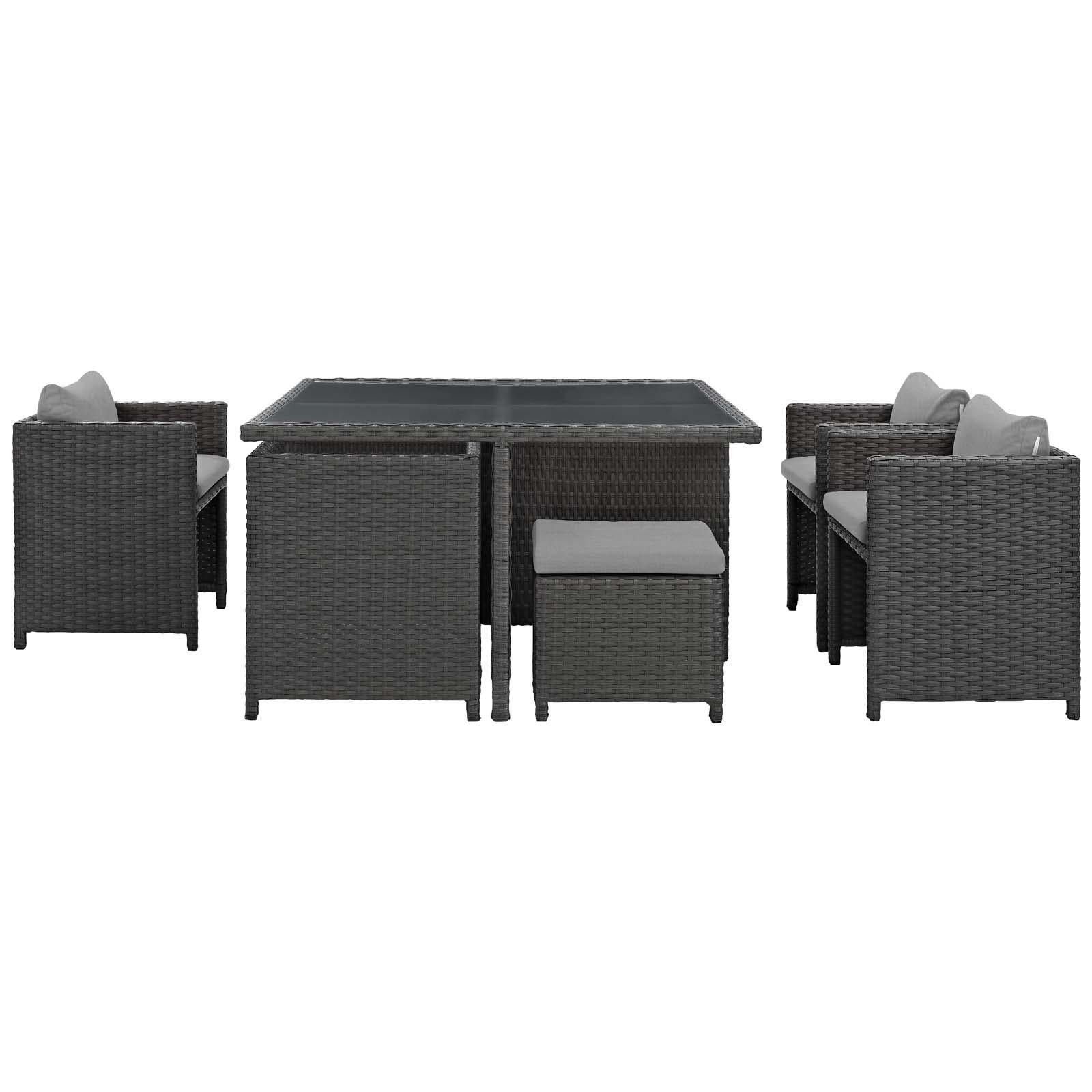 Modway Furniture Modern Sojourn 9 Piece Outdoor Patio Sunbrella® Dining Set - EEI-1946