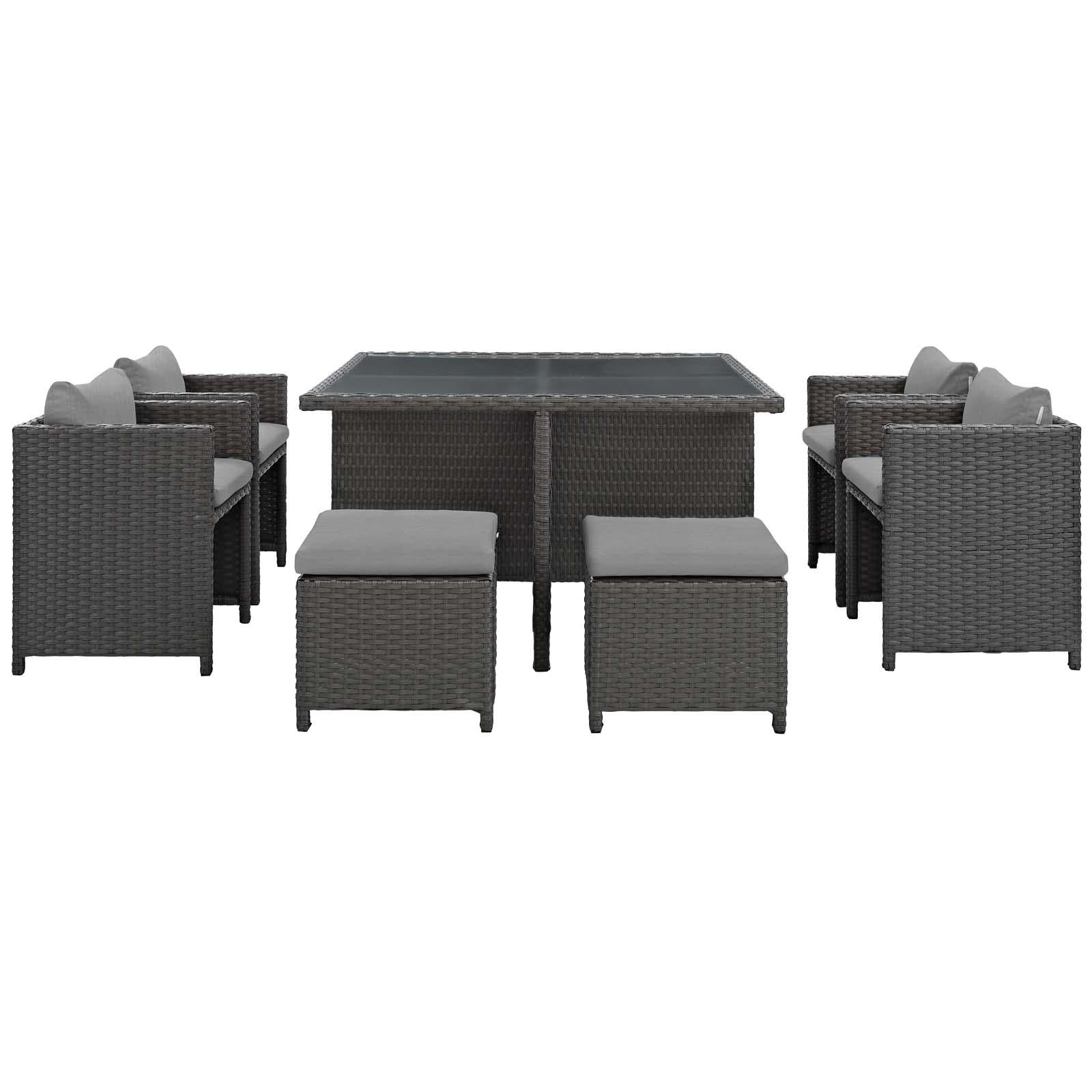 Modway Furniture Modern Sojourn 9 Piece Outdoor Patio Sunbrella® Dining Set - EEI-1946