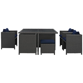 Modway Furniture Modern Sojourn 9 Piece Outdoor Patio Sunbrella® Dining Set - EEI-1946