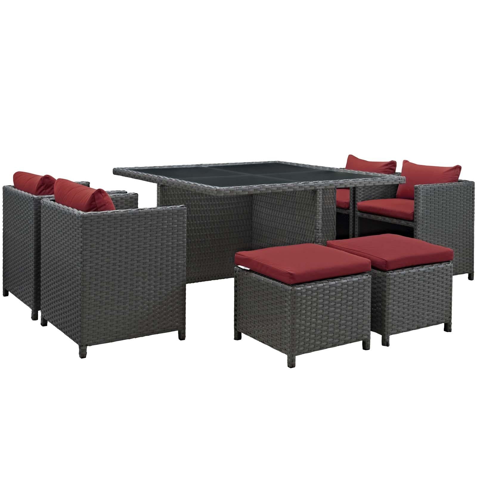 Modway Furniture Modern Sojourn 9 Piece Outdoor Patio Sunbrella® Dining Set - EEI-1946