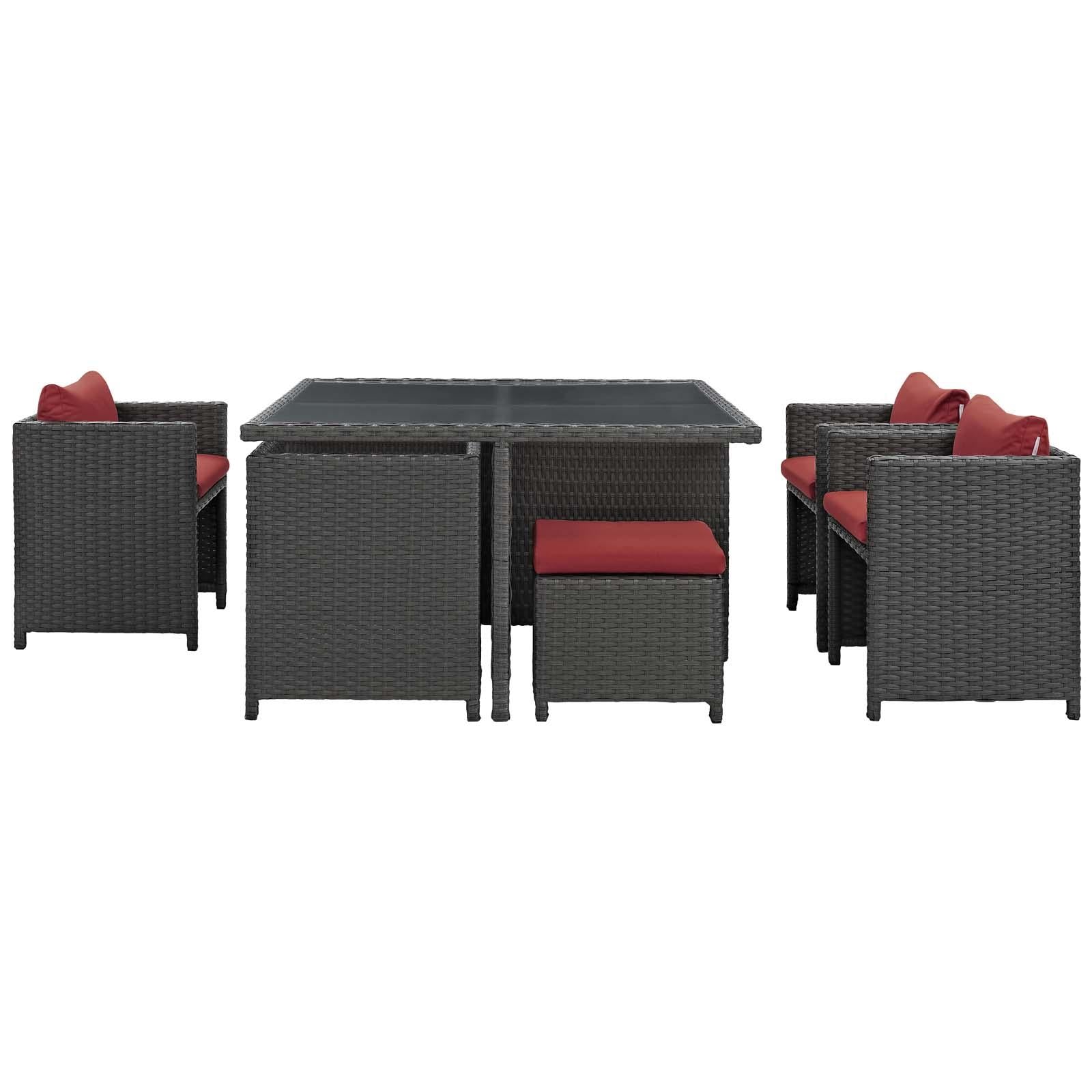 Modway Furniture Modern Sojourn 9 Piece Outdoor Patio Sunbrella® Dining Set - EEI-1946