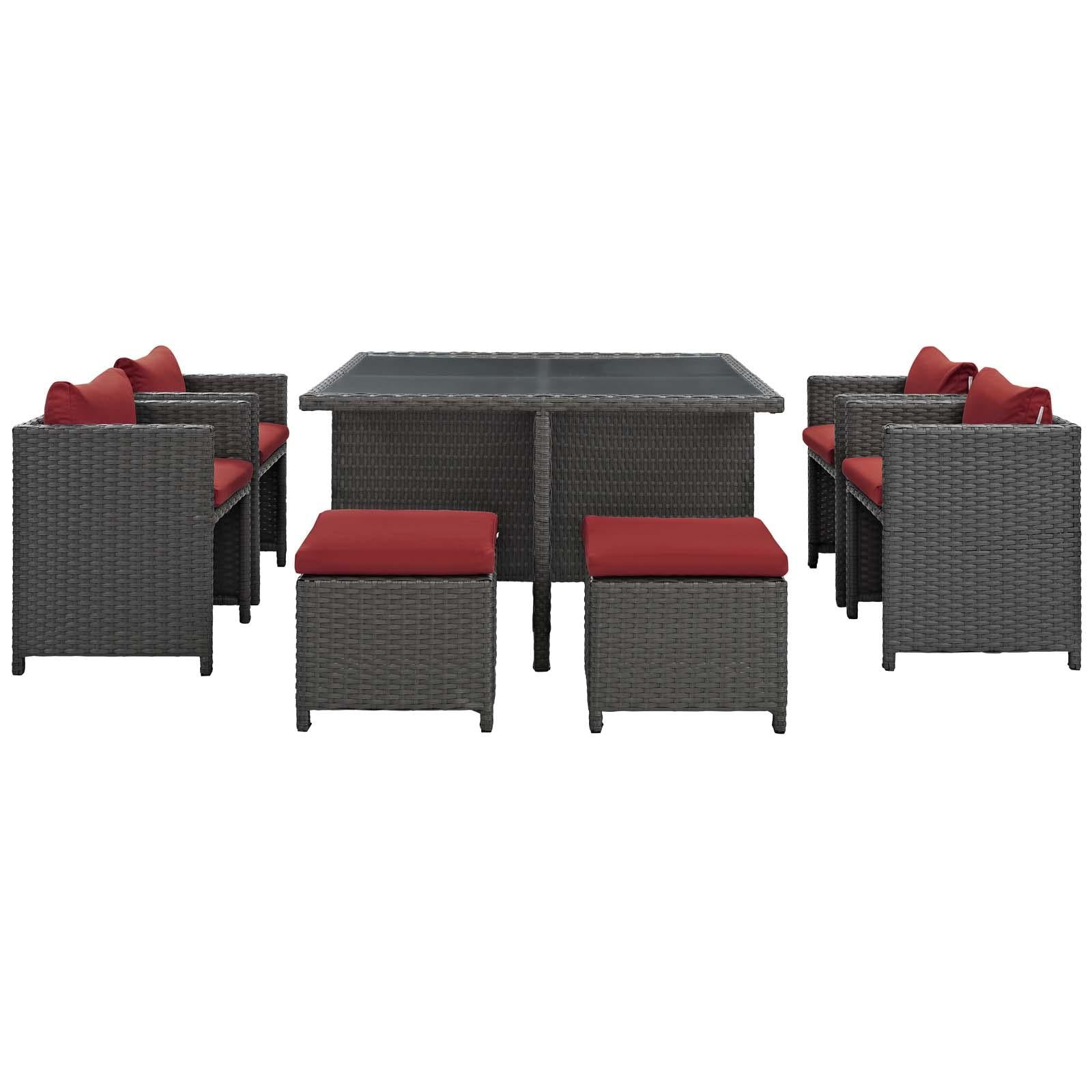 Modway Furniture Modern Sojourn 9 Piece Outdoor Patio Sunbrella® Dining Set - EEI-1946