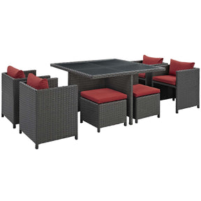 Modway Furniture Modern Sojourn 9 Piece Outdoor Patio Sunbrella® Dining Set - EEI-1946