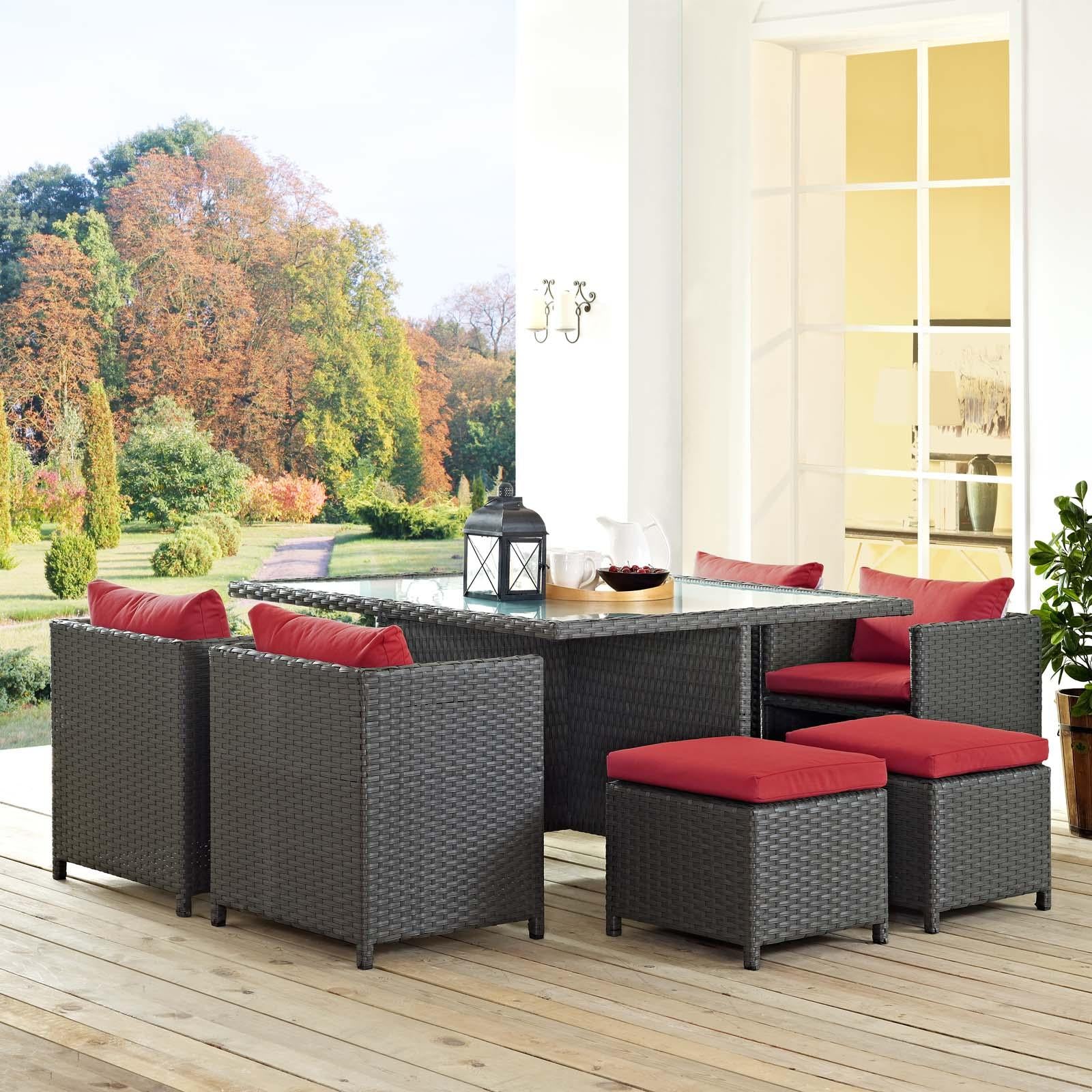 Modway Furniture Modern Sojourn 9 Piece Outdoor Patio Sunbrella® Dining Set - EEI-1946