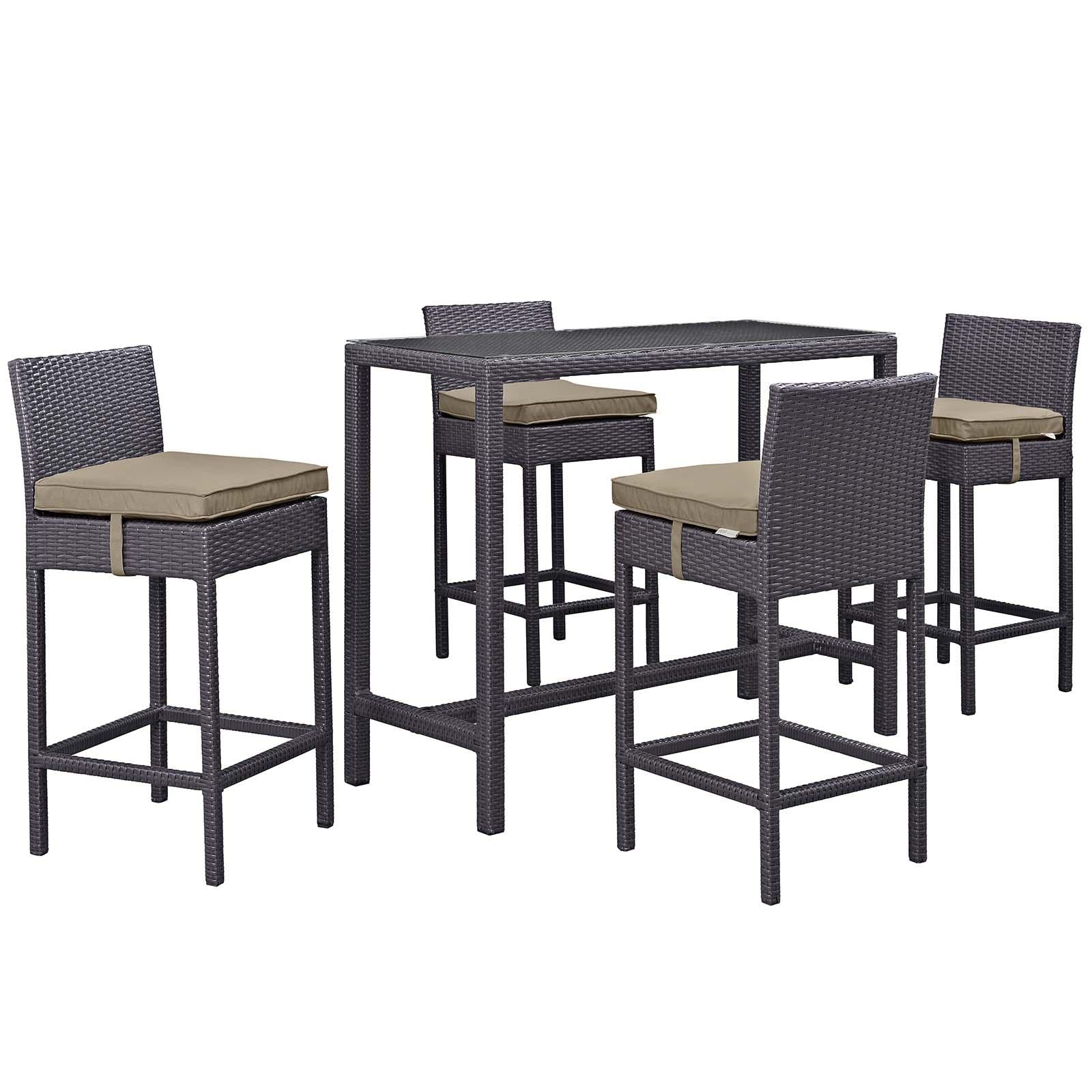 Modway Furniture Modern Convene 5 Piece Outdoor Patio Pub Set - EEI-1964