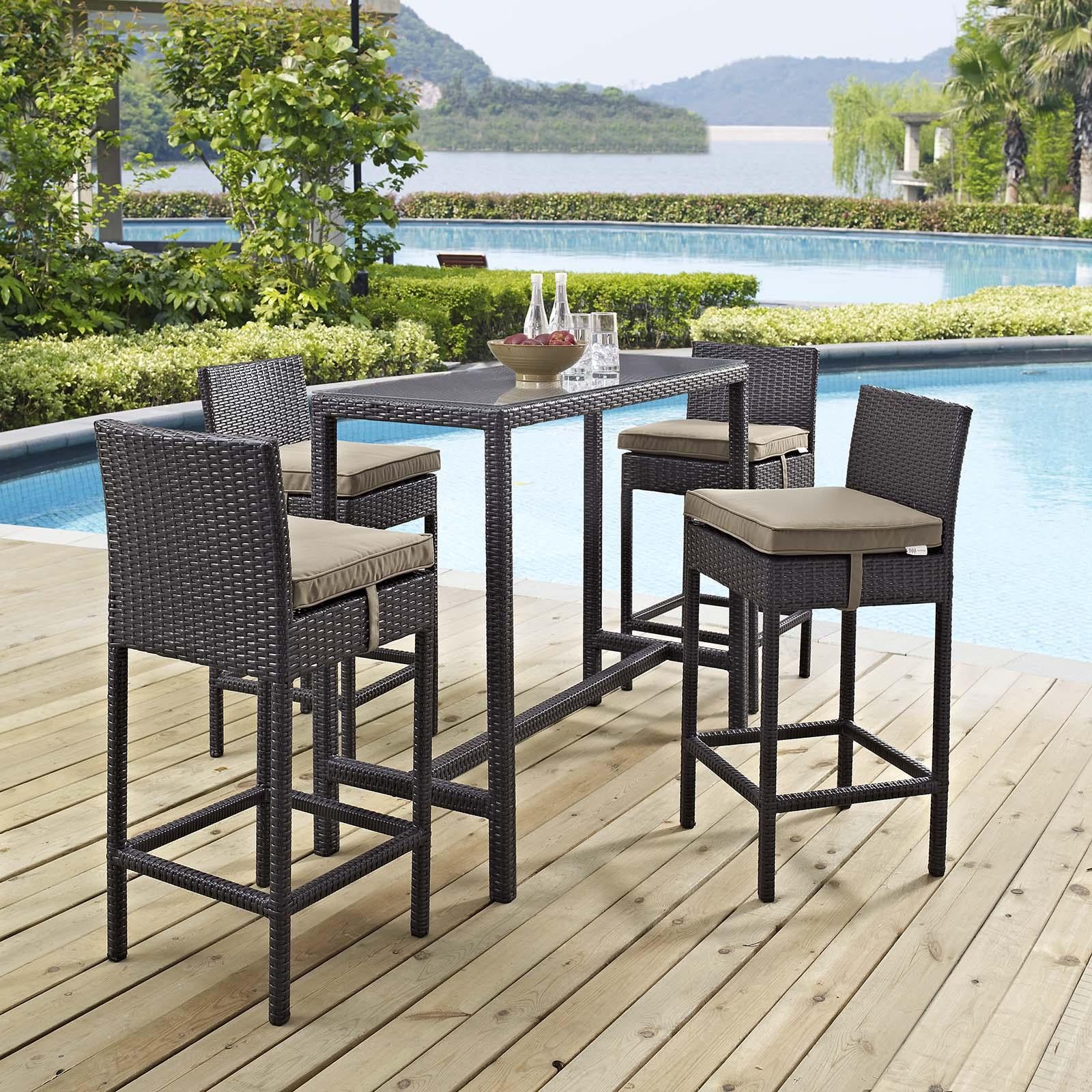 Modway Furniture Modern Convene 5 Piece Outdoor Patio Pub Set - EEI-1964