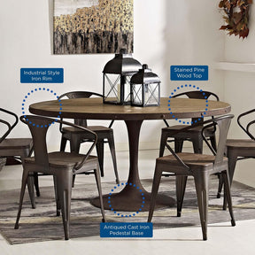 Modway Furniture Modern Drive 60" Round Wood Top Dining Table - EEI-2005