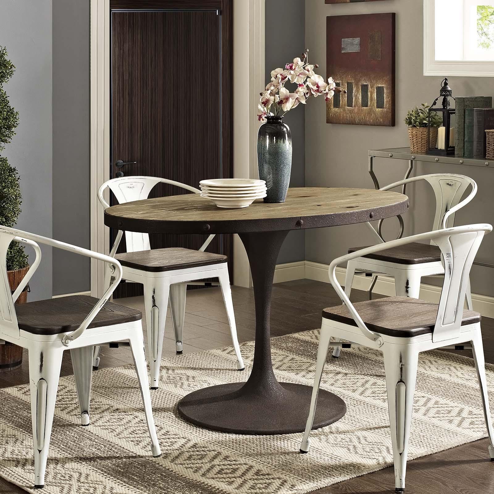 Modway Furniture Modern Drive 47" Oval Wood Top Dining Table - EEI-2009