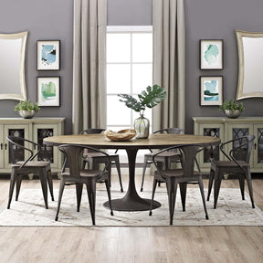 Modway Furniture Modern Drive 78" Oval Wood Top Dining Table - EEI-2010