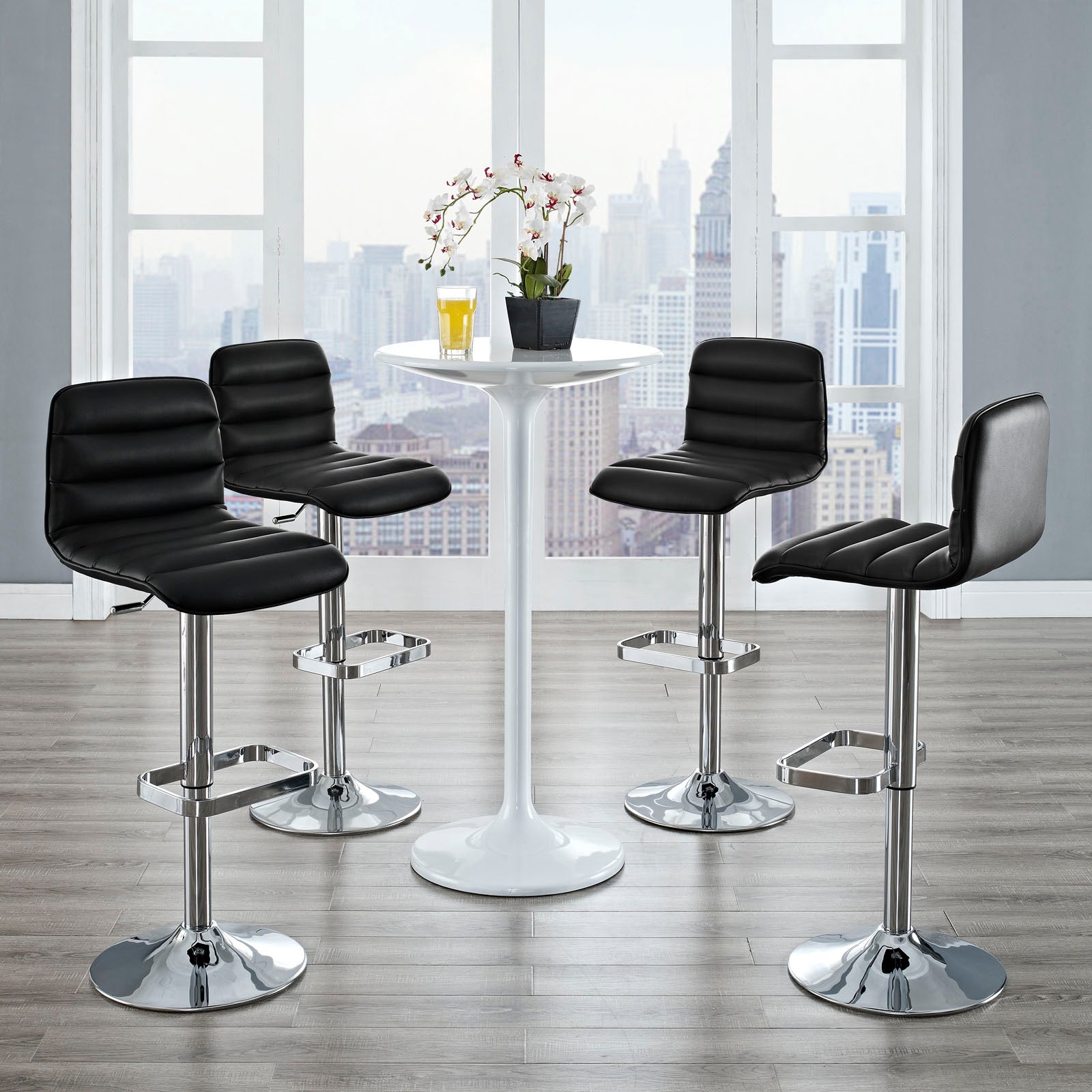 Modway Furniture Modern Ripple Bar Stool Set of 4 - EEI-2023-Minimal & Modern