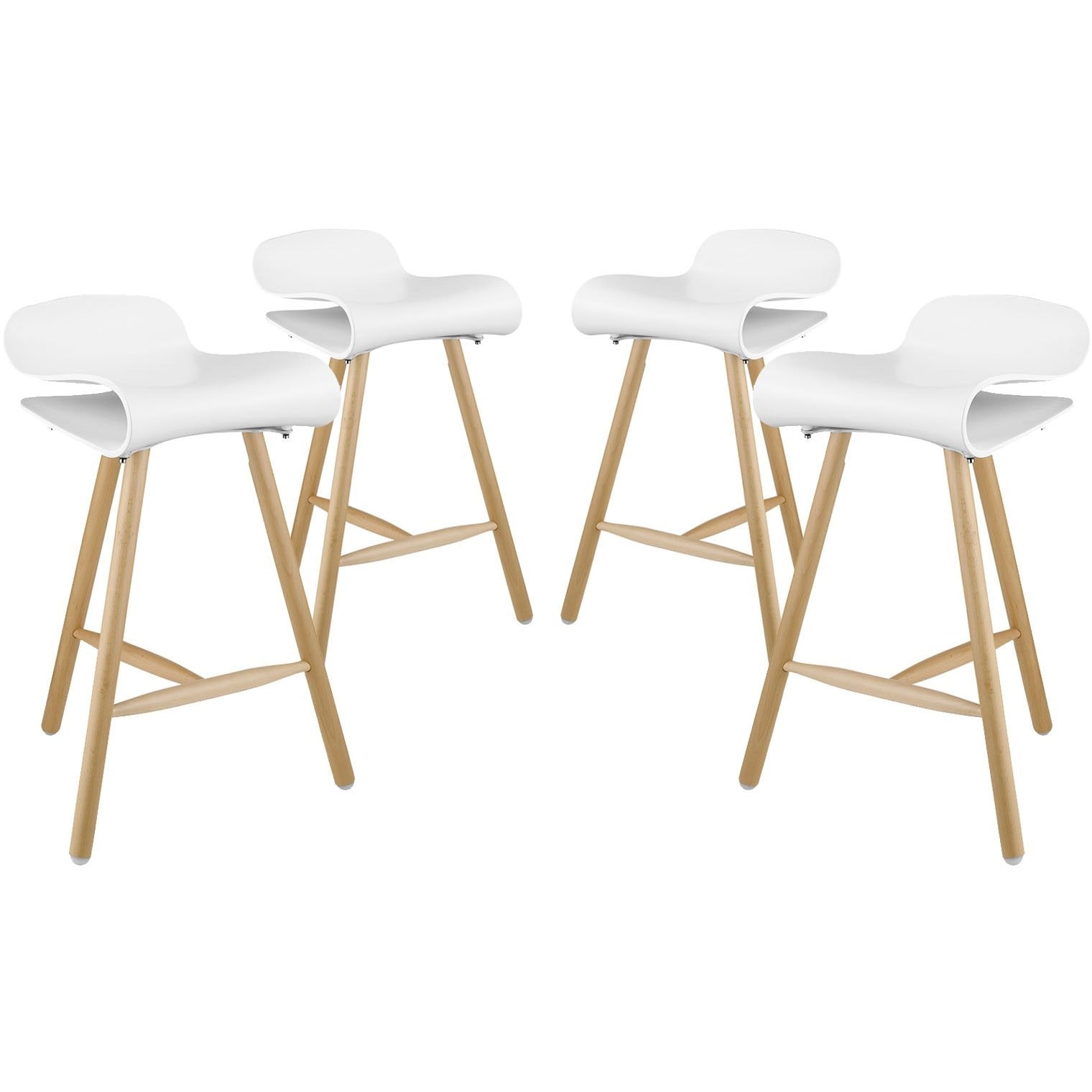 Modway Furniture Modern Clip Bar Stool Set of 4 - EEI-2406-Minimal & Modern