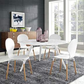 Modway Furniture Modern Lippa 54" Round Artificial Marble Dining Table with Tripod Base - EEI-2526