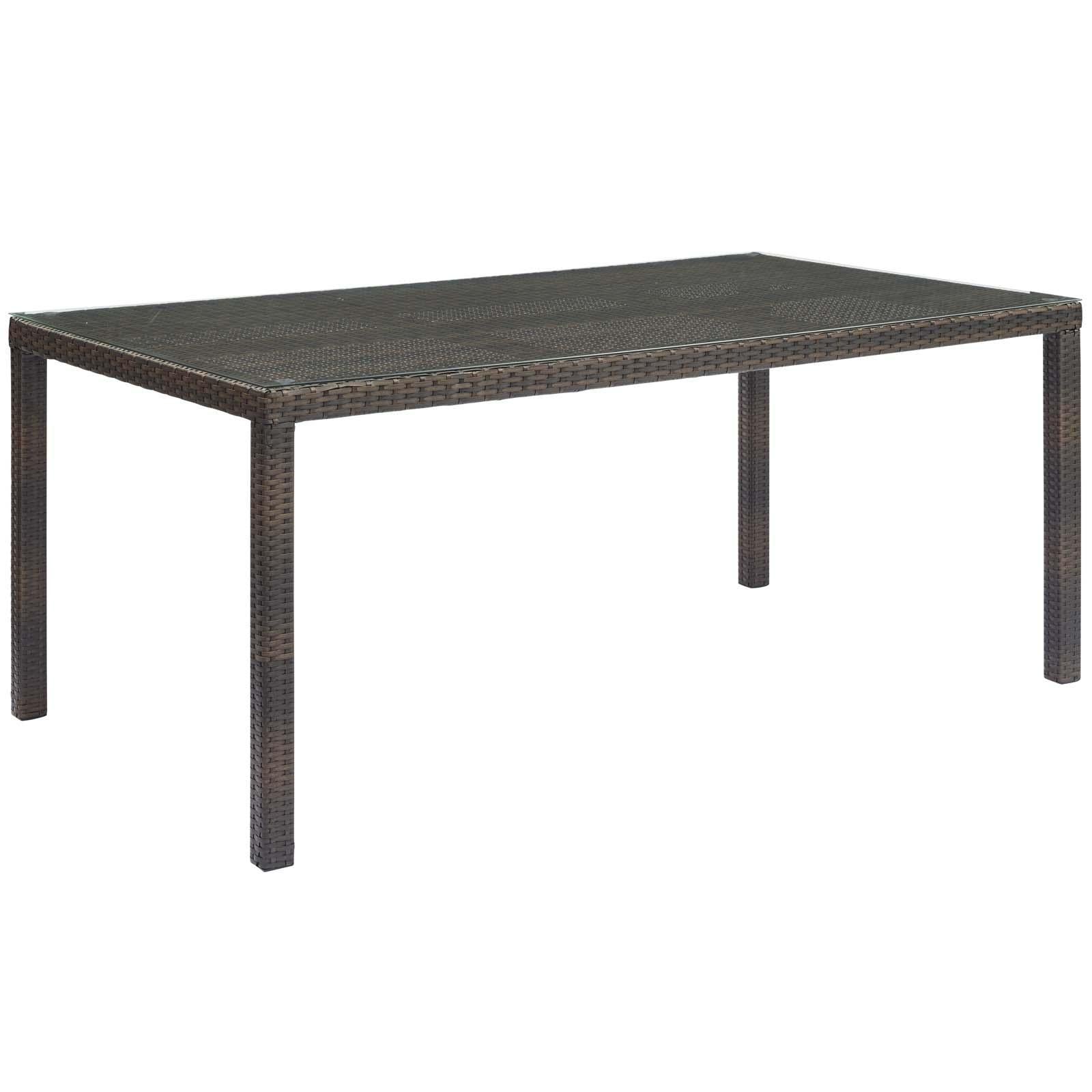 Modway Furniture Modern Conduit 70" Outdoor Patio Wicker Rattan Dining Table - EEI-2807