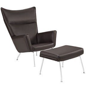 Modway Furniture Modern Class Leather Lounge Chair EEI-287-Minimal & Modern