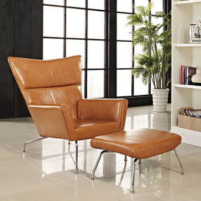 Modway Furniture Modern Class Leather Lounge Chair EEI-287-Minimal & Modern