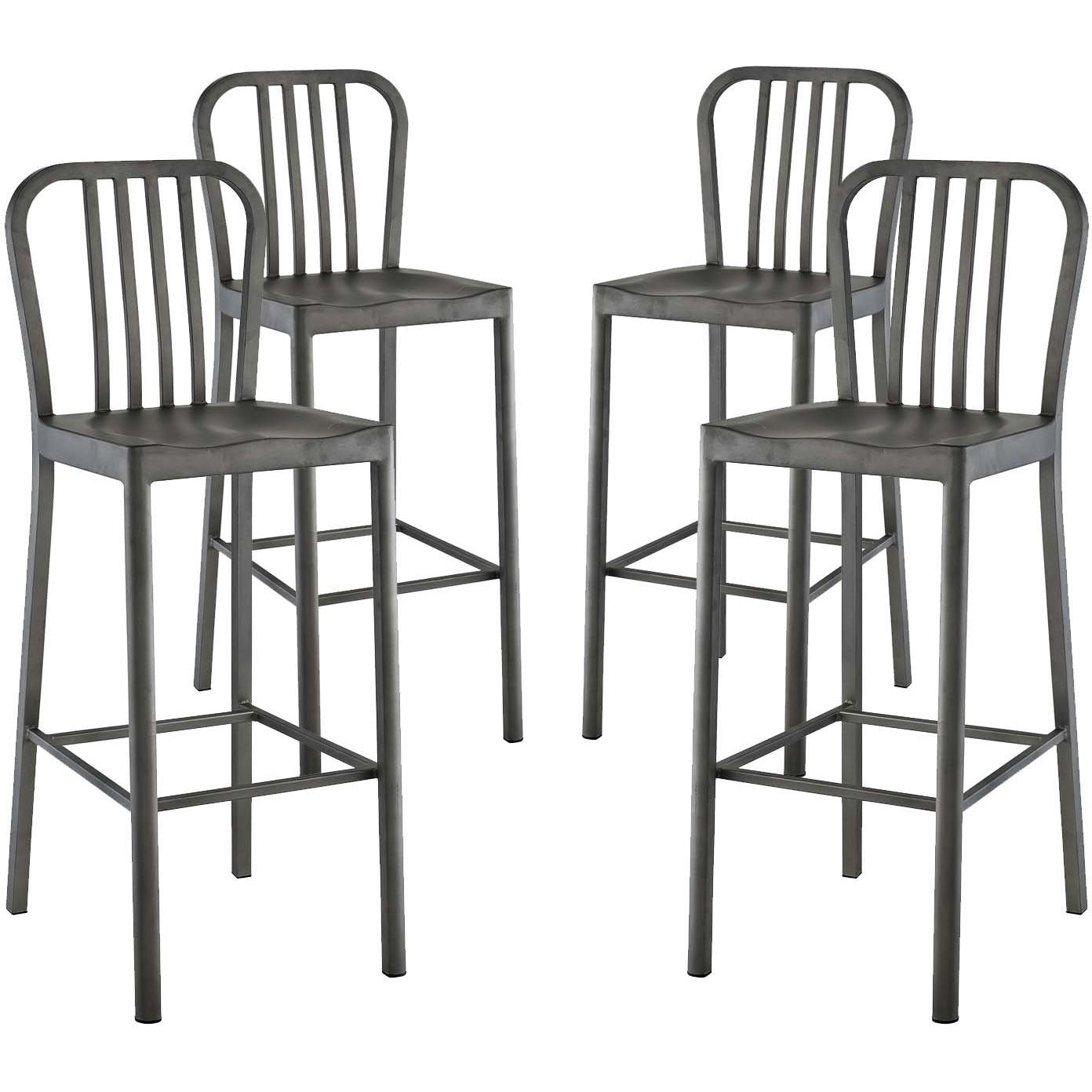 Modway Furniture Modern Clink Bar Stool Metal Set of 4 - EEI-2966-Minimal & Modern