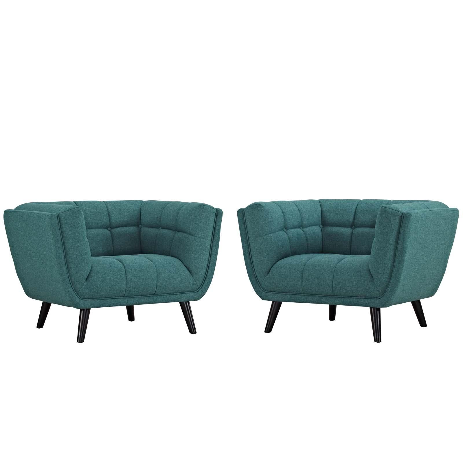 Modway Furniture Modern Bestow 2 Piece Upholstered Fabric Armchair Set - EEI-2982