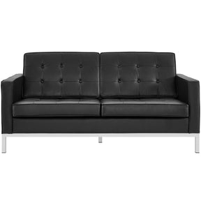 Modway Furniture Modern Loft 3 Piece Leather Sofa Loveseat and Armchair Set - EEI-3101