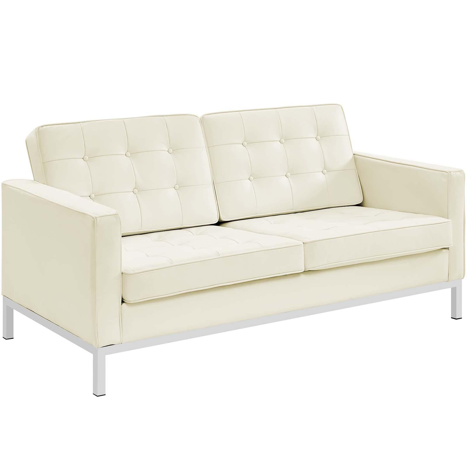 Modway Furniture Modern Loft 3 Piece Leather Sofa Loveseat and Armchair Set - EEI-3101