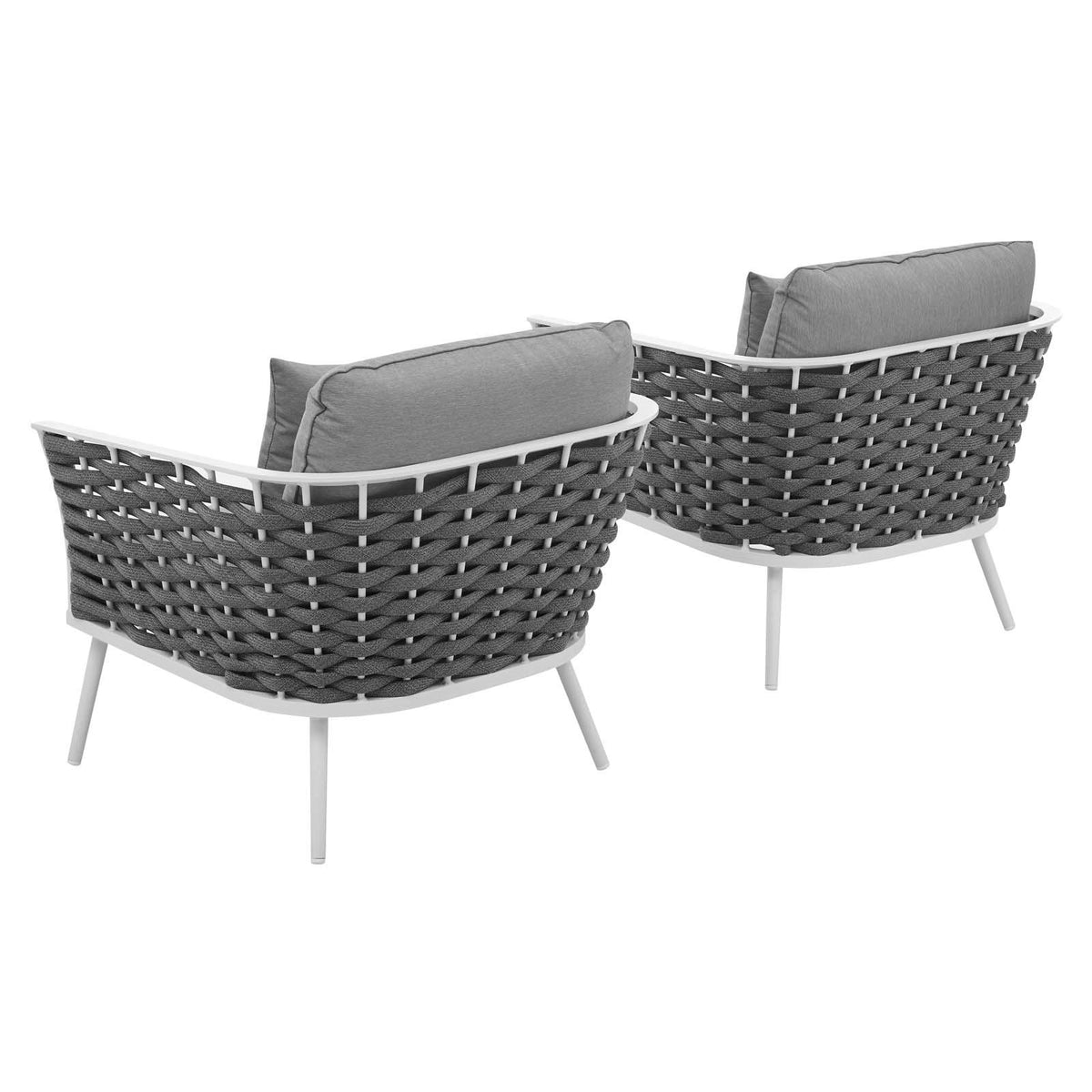 Modway Furniture Modern Stance Armchair Outdoor Patio Aluminum Set of 2 - EEI-3162