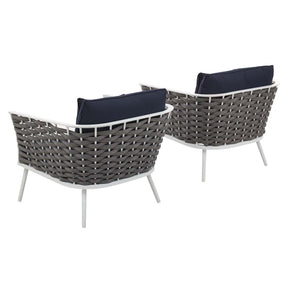 Modway Furniture Modern Stance Armchair Outdoor Patio Aluminum Set of 2 - EEI-3162