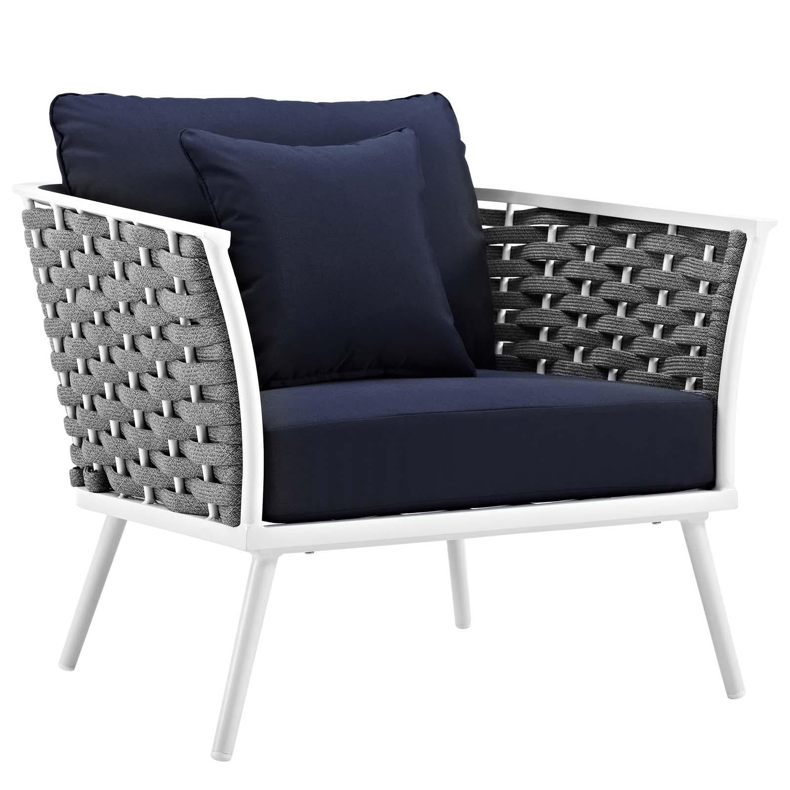 Modway Furniture Modern Stance Armchair Outdoor Patio Aluminum Set of 2 - EEI-3162