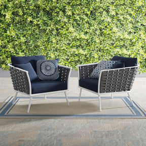 Modway Furniture Modern Stance Armchair Outdoor Patio Aluminum Set of 2 - EEI-3162